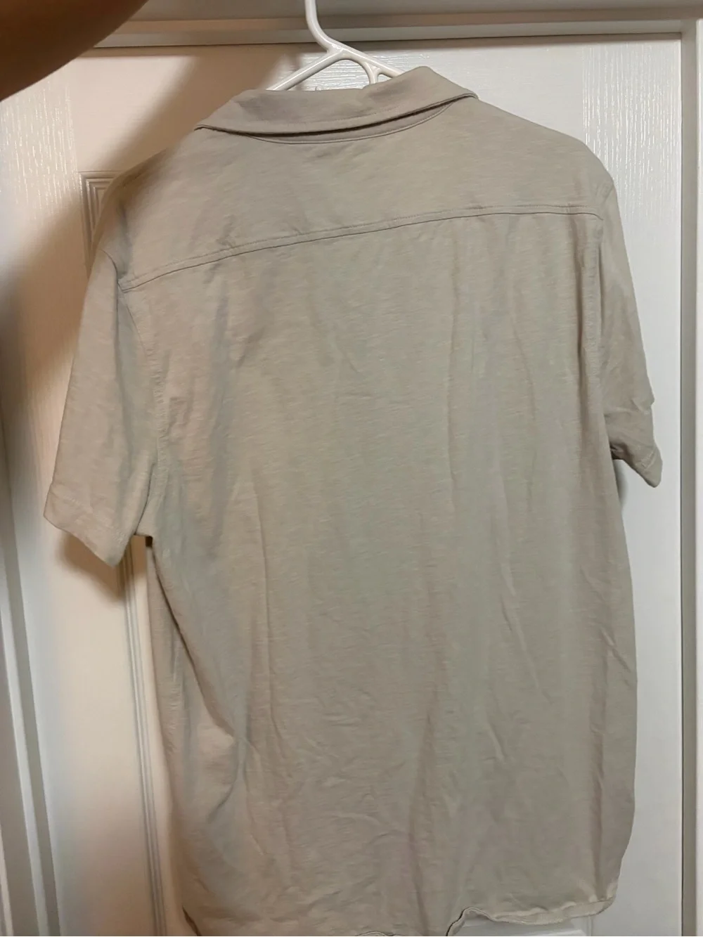 J. Crew Men’s Short Sleeve Button-Down Shirt in Light Tan